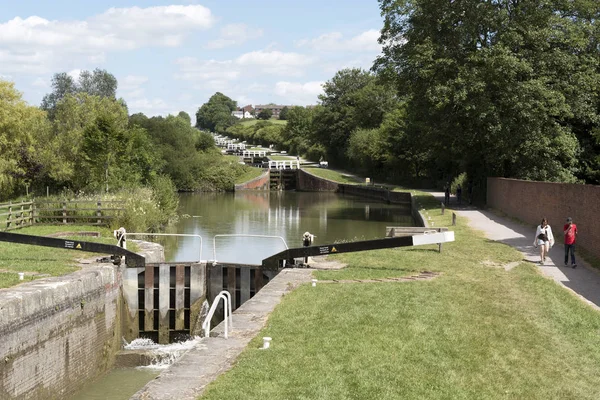 Repülés zárak Devizes, Wiltshire, Anglia-csatorna mentén — Stock Fotó