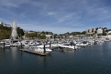 Torquay tatil beldesi Güney Devon İngiltere'de İngiltere'de denize sıfır manzarada