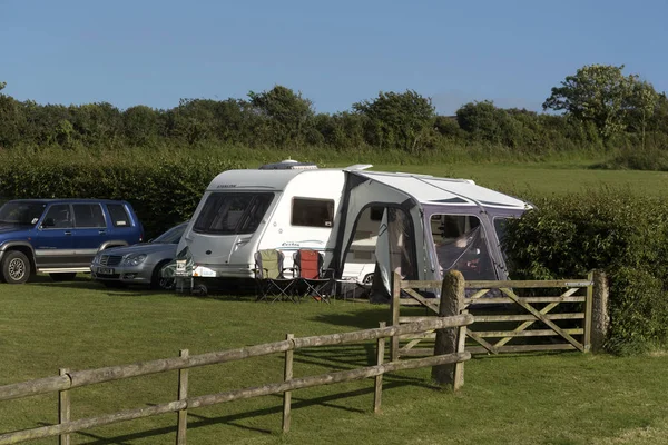 Husvagn på en campingplats i Dorset England Uk — Stockfoto
