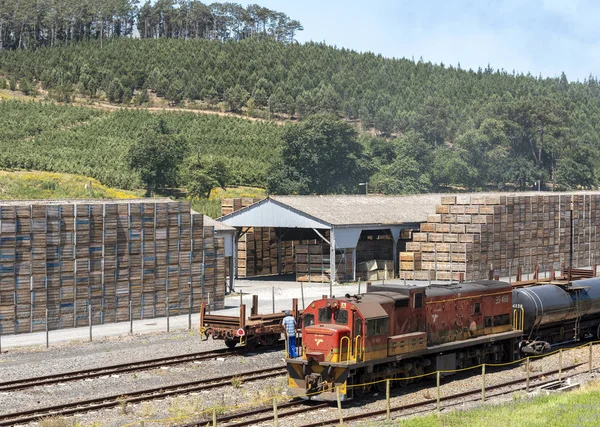 南非西开普省埃尔金2019年12月 机车转向架 用于从这个苹果装配站拖运货物 — 图库照片