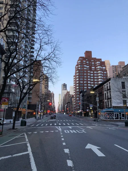 New York Usa April 2020 Looking South 2Nd Avenue Coronavirus — Stock Photo, Image