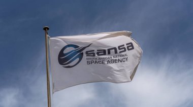 Hermanus, western cape, South  Africa. December 2019. An exterior view of the South African National Space Agency building in Hermanus. SANSA. clipart