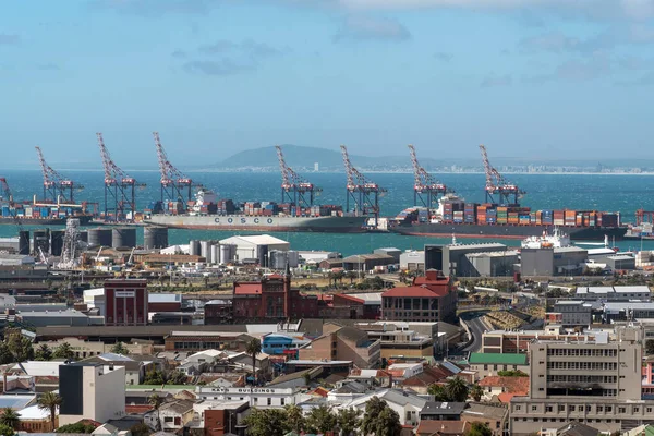 Ciudad Del Cabo Sudáfrica Dic 2019 Buques Contenedores Puerto Una — Foto de Stock