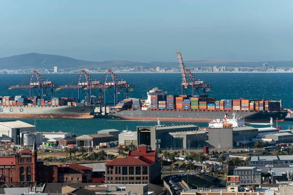 Cape Town South Africa Dec 2019 Container Ships Port Overview — Stock Photo, Image