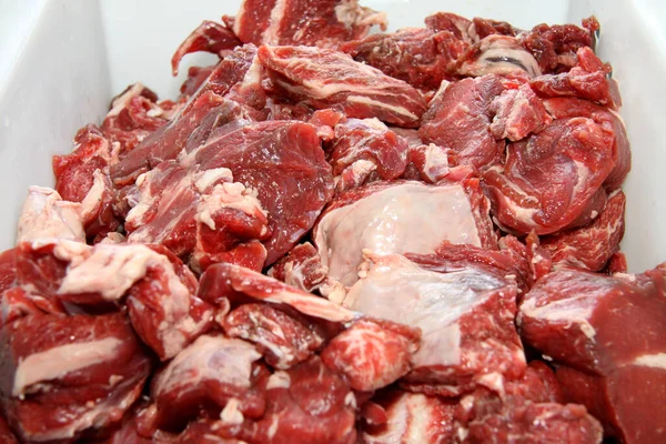 Prepara Salchichas Mesa Trabajo Industria Procesamiento Procesamiento Alimentos Mezcla Carne —  Fotos de Stock