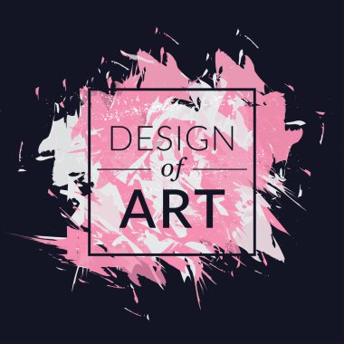 Boya fırçası arka plan ve metin Tasarım sanat vektör kare çerçeveli. Arka kapak grafik pembe ve beyaz renk. Öğe için ticari kartlar, Davetiyeler, hediye kartları, el ilanları ve broşürler.