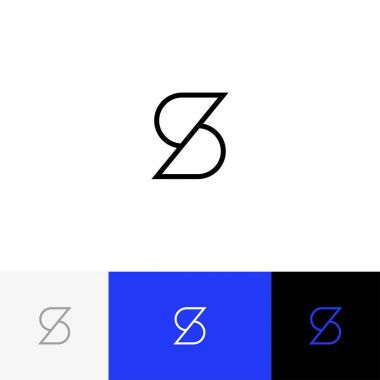 S vektör logosu. Logo, simge, sembol, harf s den işareti.