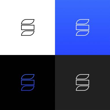Logo S. lineer logo şirketler ve markalar mavi gradyan ile harf s. 