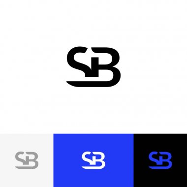 SB vektör monogram. Logo, simge, sembol, harf s ve b işareti.