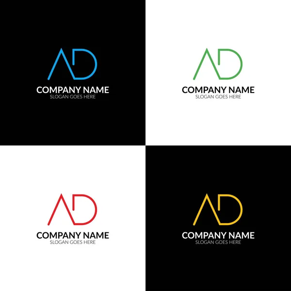 Ilustração vetorial. Letra AD logotipo, ícone plana e modelo de design vetorial . —  Vetores de Stock