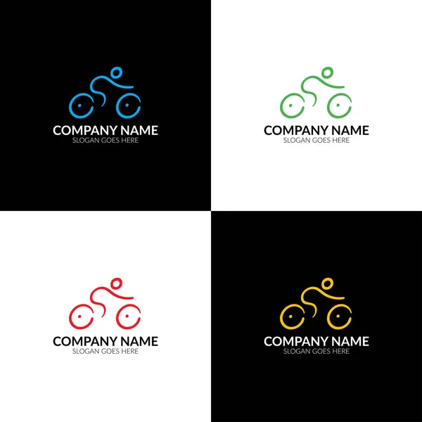 Bicicletta colorata, logo bici. Illustrazione vettoriale, logotipo, icona, segno, simbolo . — Vettoriale Stock