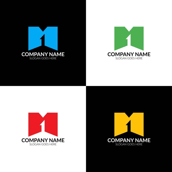Ilustração vetorial. Carta m e um logotipo, ícone plana e modelo de design vetorial . —  Vetores de Stock