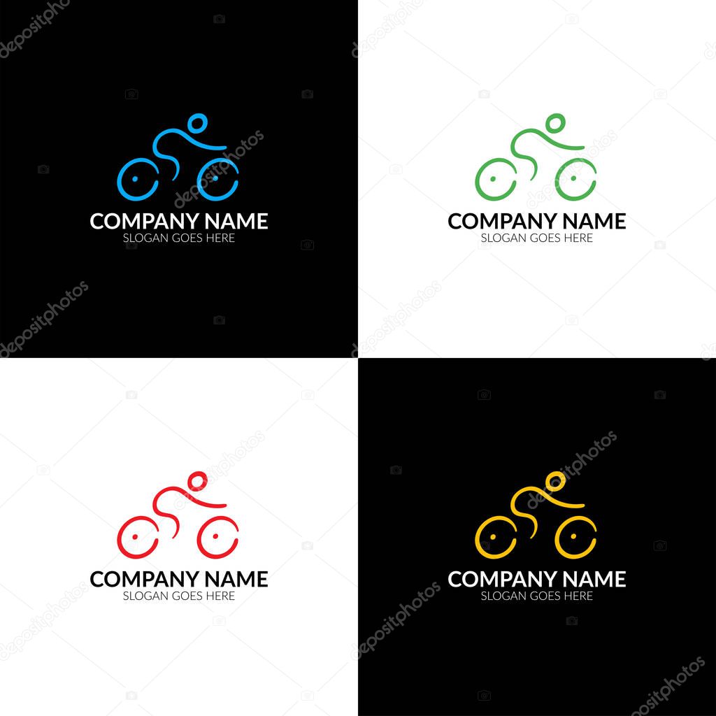 Colorful bicycle, bike logo. Vector illustration, logotype, icon, sign, symbol.