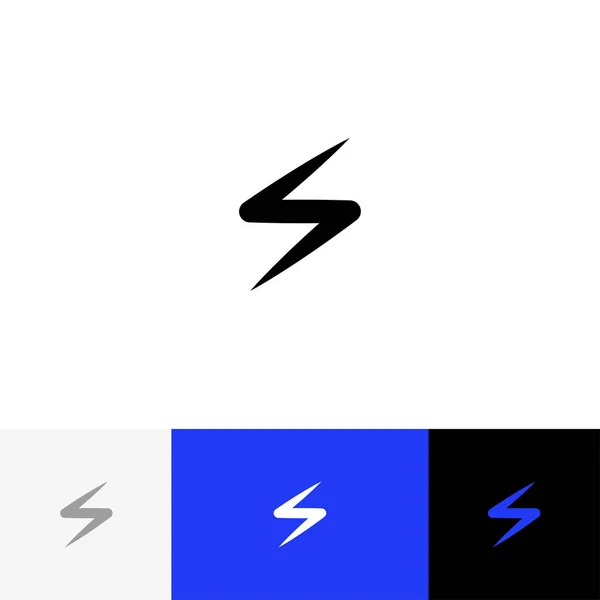 İşaret, sembol yıldırım, fermuar, kıvılcım. Vektör logo illüstrasyon, mavi renk ile simgesi. — Stok Vektör