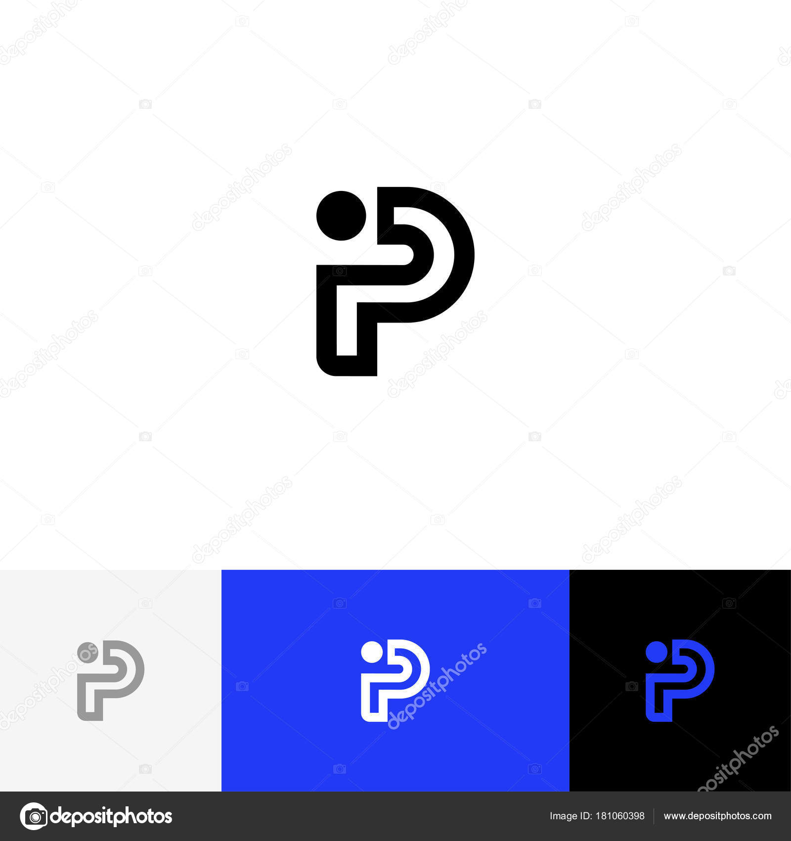 P and s - monogram or logotype for a tech startup Vector Image