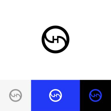 H daire vektör. Minimalizm logo, simge, sembol, harfleri h'ın işareti.