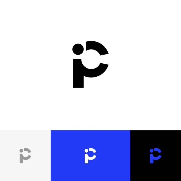 PI vektor monogram. Loga, ikony, symbol, znamení od písmena p a i. — Stockový vektor