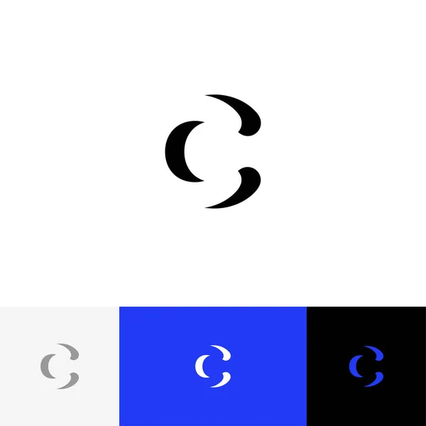 C vektör. Minimalizm logo, simge, sembol, inversiyon harfi c işareti. — Stok Vektör