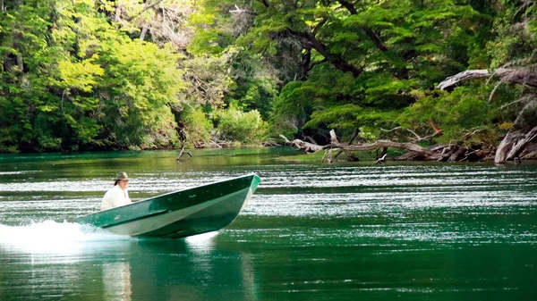 National park ranger in the Arrayanes river