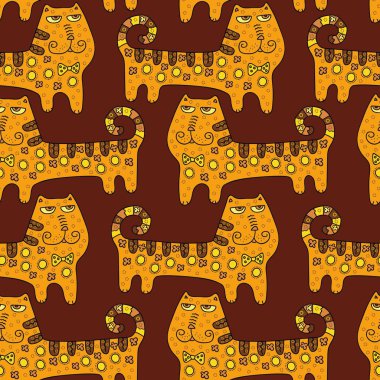 Kedi süs seamless modeli ile