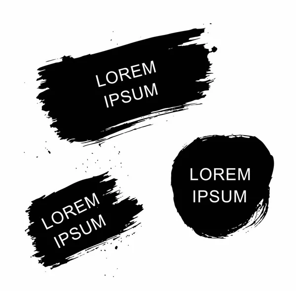 Vektör mürekkep grunge fırça darbeleri kümesi. Simge, Logo, tasarım öğeleri.