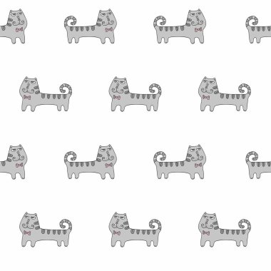 Kedi süs seamless modeli ile