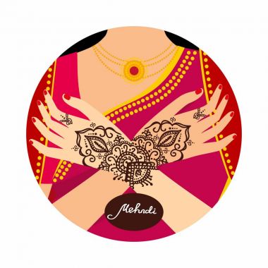Öğe yoga mudra el Mehdi desenleri ile. Ne örnek bir yoga stüdyosu, dövme, Kaplıcalar, kartpostallar, Hatıra Eşyası. Hint geleneksel yaşam tarzı.