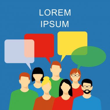 İş takım. İş insanlar ve konuşma kabarcıklar.