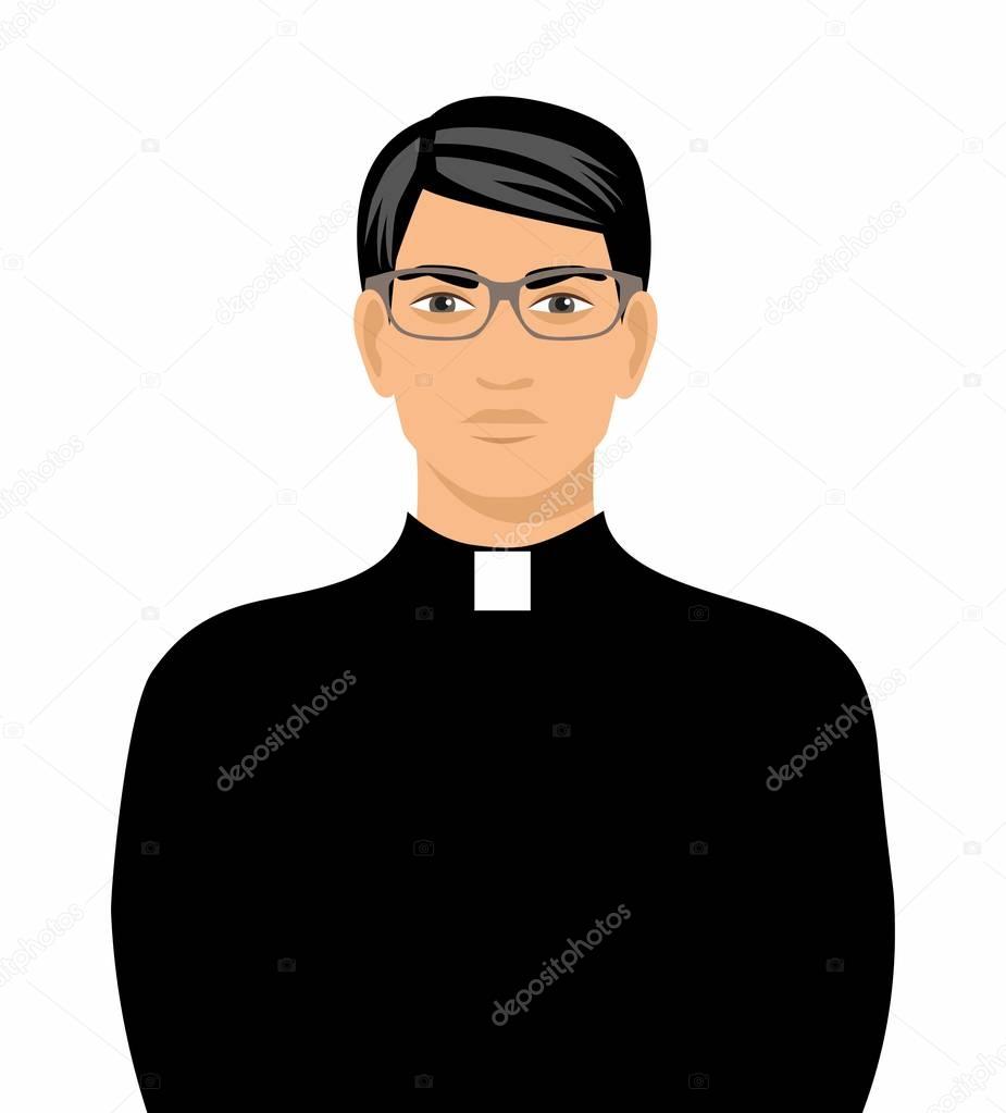 vector illustration of a priest