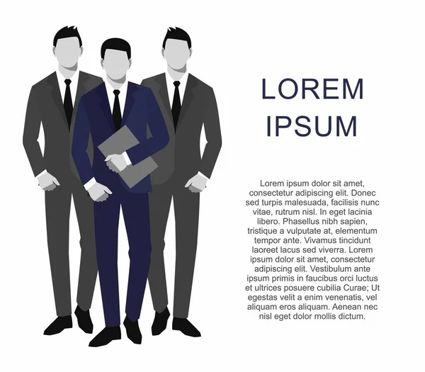Ділові чоловіки силуетна команда ділових людей група тримає папки документів Векторні ілюстрації — стоковий вектор