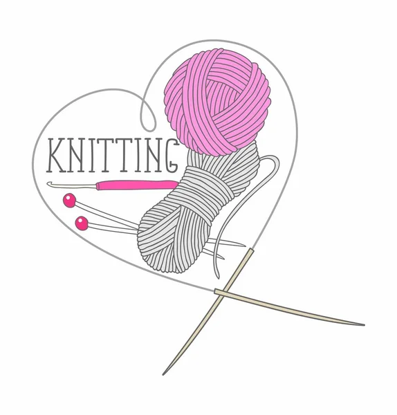 Le thème des motifs circulaires de tricot. Il peut être utilisé pour les autocollants et les étiquettes — Image vectorielle
