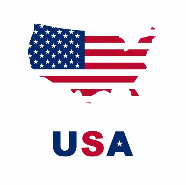 Βόρεια Αμερική με τα χρώματα της σημαίας. Σημαία των Ηνωμένων Πολιτειών της Αμερικής — Διανυσματικό Αρχείο