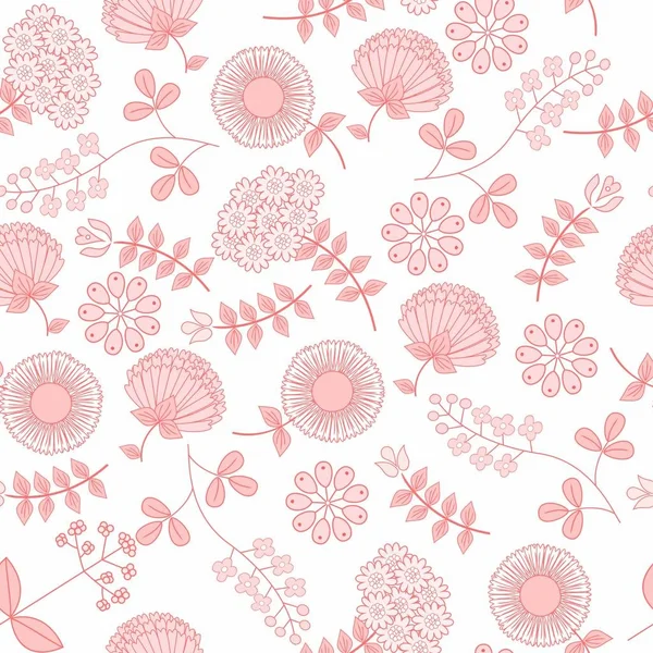 Nazik seamless modeli çiçekli. Şirin basit çiçek süsleme. Vektör çizim için kumaş, scrapbooking kağıt ve diğer