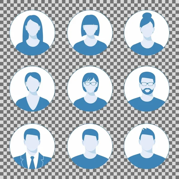 Conjunto de iconos de perfil Avatar incluyendo masculino y femenino. — Vector de stock