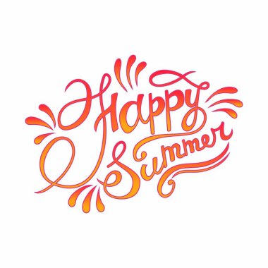 Mutlu yaz el (vektör yazı) 