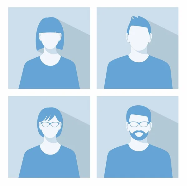 Avatar profil resim simgesi de dahil olmak üzere kadın ve erkek seti — Stok Vektör