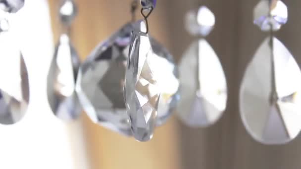 Lustre de cristal. Fotografar close-up . — Vídeo de Stock