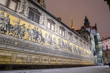 Dresden's Old Town kış geceleri