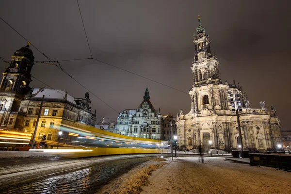 Dresden's Old Town kış geceleri