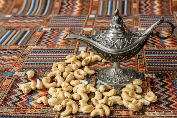 Cashew nuts on a carpet — Stock Photo, Image