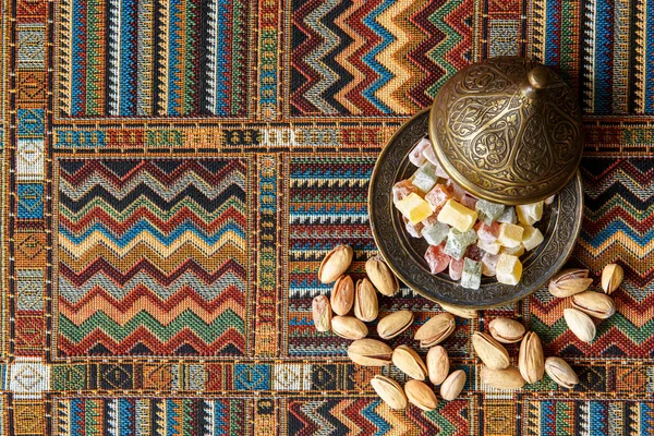 Sweets on the t Arabian carpet — Stock Photo, Image