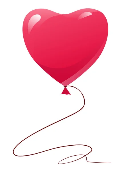 Serce czerwonego balonu — Wektor stockowy