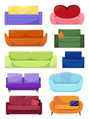 renkli kanepelerin vektör kümesi