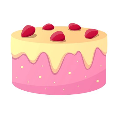 Pembe bir pastanın vektör çizimi