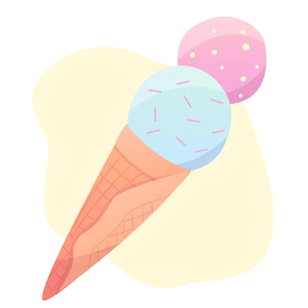 Vector illustration of blue and pink ice cream — 图库矢量图片