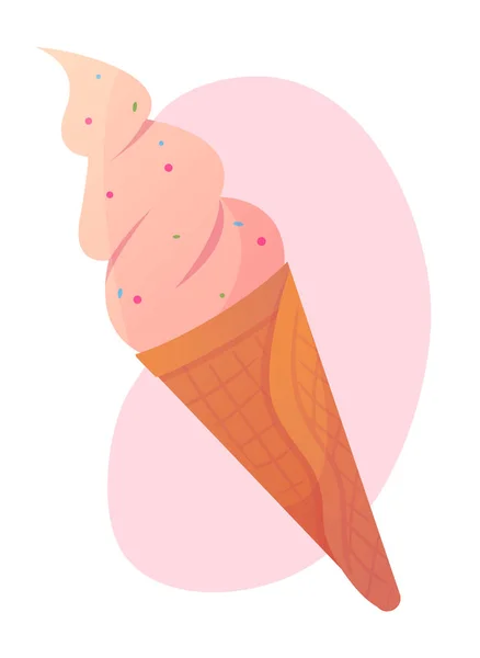 Vector illustration of a pink ice cream — 图库矢量图片