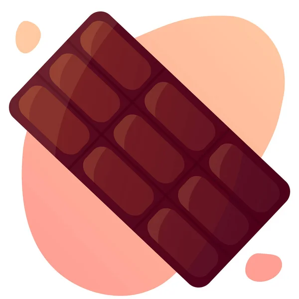 Ilustração Vetorial Uma Placa Chocolate Fundo Laranja Elemento Doce Design —  Vetores de Stock