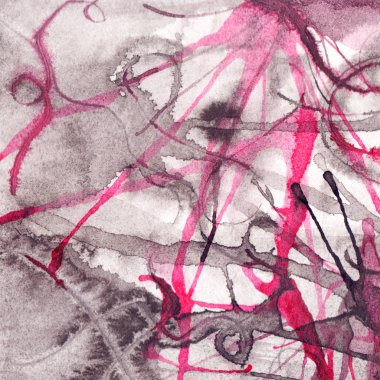 Suluboya siyah beyaz pembe soyut doku arka plan