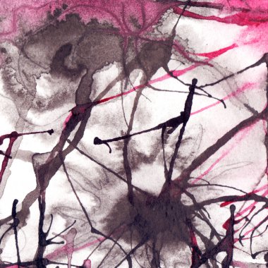 Suluboya siyah beyaz pembe soyut doku arka plan