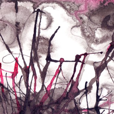 Suluboya siyah beyaz pembe soyut doku arka plan